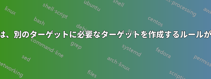 私のメイクファイルには、別のターゲットに必要なターゲットを作成するルールがないのはなぜですか？