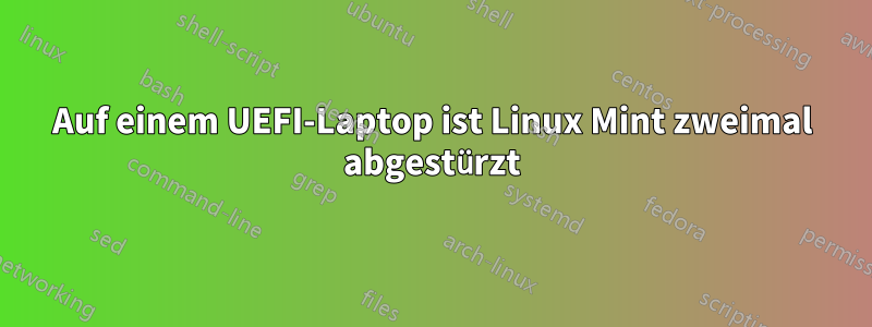 Auf einem UEFI-Laptop ist Linux Mint zweimal abgestürzt