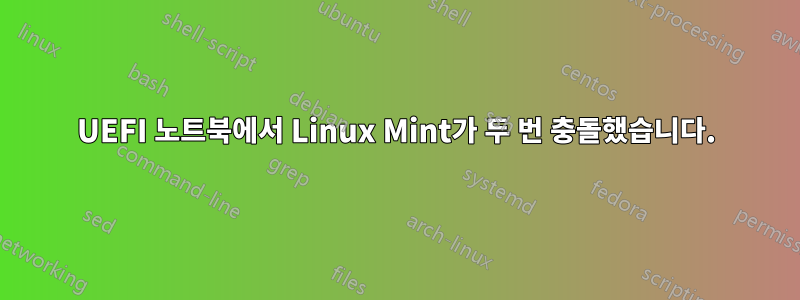 UEFI 노트북에서 Linux Mint가 두 번 충돌했습니다.