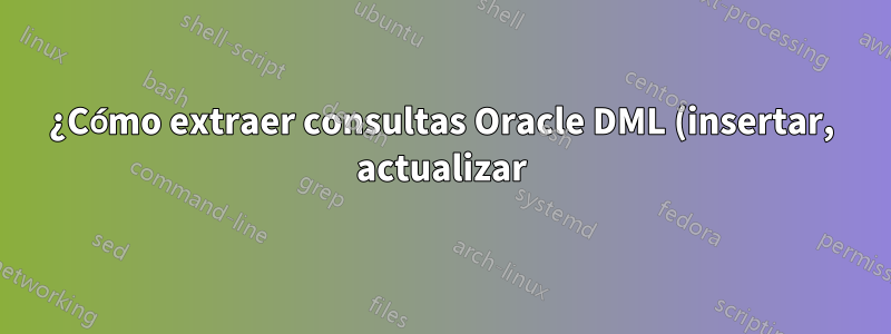 ¿Cómo extraer consultas Oracle DML (insertar, actualizar) de un archivo de volcado?