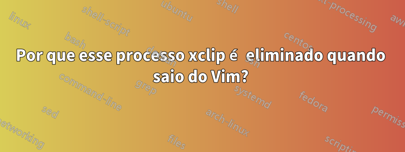 Por que esse processo xclip é eliminado quando saio do Vim?