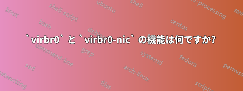 `virbr0` と `virbr0-nic` の機能は何ですか?