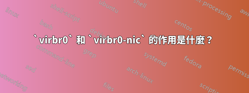 `virbr0` 和 `virbr0-nic` 的作用是什麼？