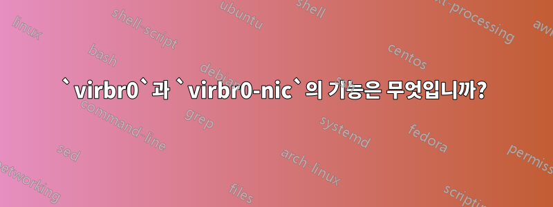 `virbr0`과 `virbr0-nic`의 기능은 무엇입니까?