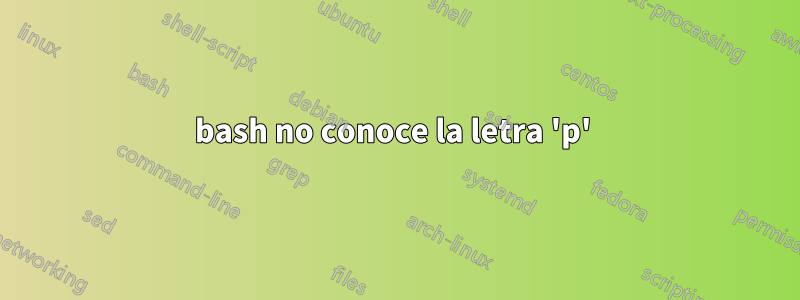 bash no conoce la letra 'p' 