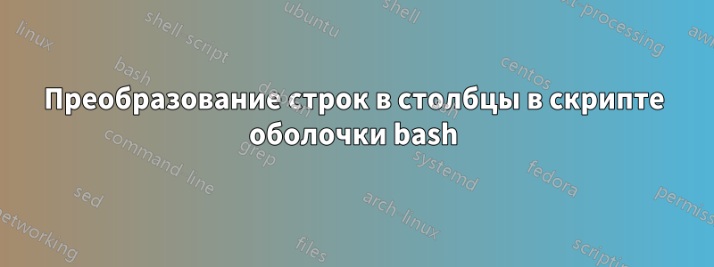 Преобразование строк в столбцы в скрипте оболочки bash