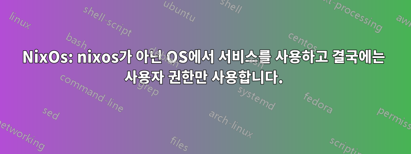 NixOs: nixos가 아닌 OS에서 서비스를 사용하고 결국에는 사용자 권한만 사용합니다.