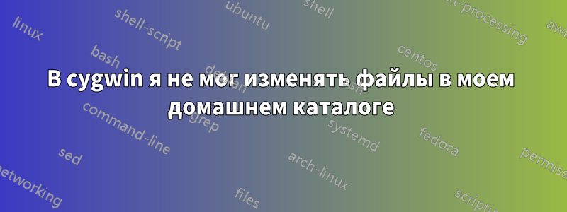 В cygwin я не мог изменять файлы в моем домашнем каталоге
