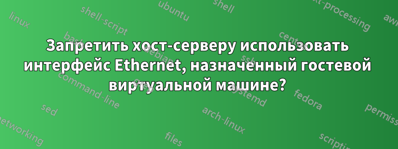 Запретить хост-серверу использовать интерфейс Ethernet, назначенный гостевой виртуальной машине?