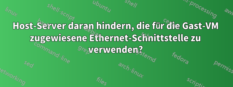 Host-Server daran hindern, die für die Gast-VM zugewiesene Ethernet-Schnittstelle zu verwenden?