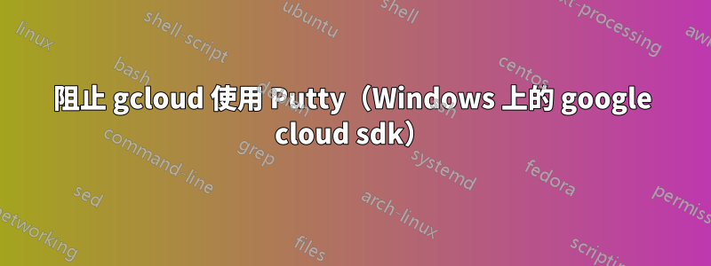 阻止 gcloud 使用 Putty(Windows 上的 google cloud sdk)
