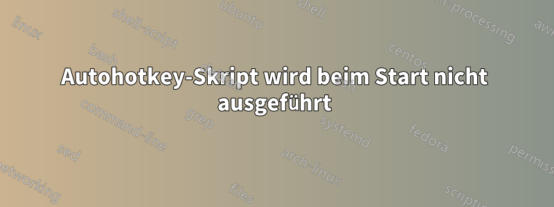 Autohotkey-Skript wird beim Start nicht ausgeführt