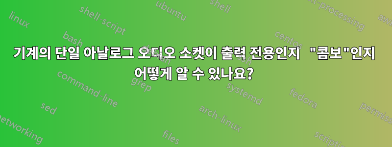 기계의 단일 아날로그 오디오 소켓이 출력 전용인지 "콤보"인지 어떻게 알 수 있나요?