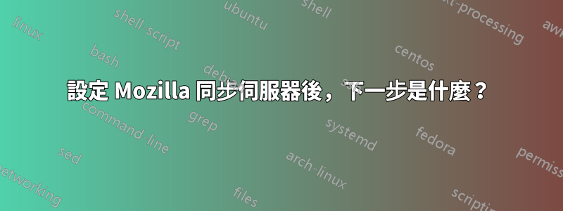 設定 Mozilla 同步伺服器後，下一步是什麼？