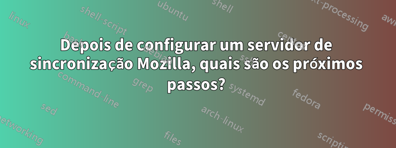 Depois de configurar um servidor de sincronização Mozilla, quais são os próximos passos?