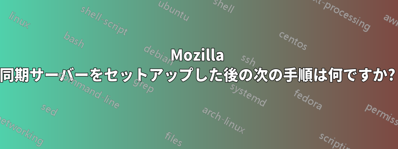 Mozilla 同期サーバーをセットアップした後の次の手順は何ですか?