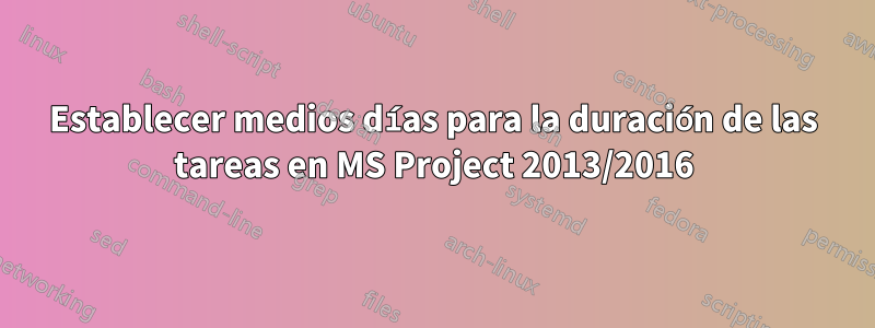 Establecer medios días para la duración de las tareas en MS Project 2013/2016