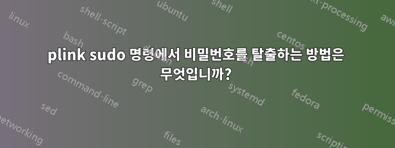 plink sudo 명령에서 비밀번호를 탈출하는 방법은 무엇입니까?
