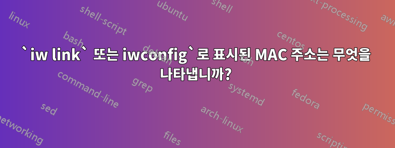 `iw link` 또는 iwconfig`로 표시된 MAC 주소는 무엇을 나타냅니까?