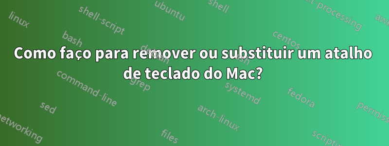 Como faço para remover ou substituir um atalho de teclado do Mac?