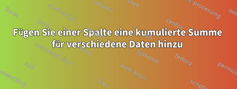 Fügen Sie einer Spalte eine kumulierte Summe für verschiedene Daten hinzu