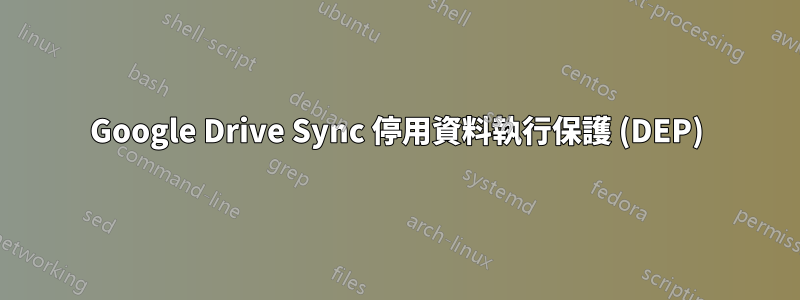 Google Drive Sync 停用資料執行保護 (DEP)