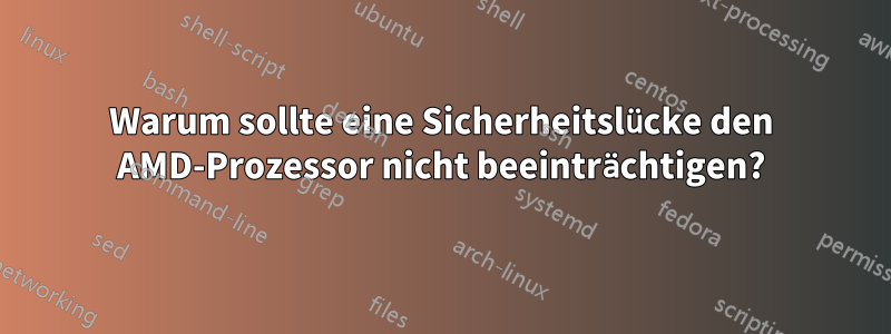 Warum sollte eine Sicherheitslücke den AMD-Prozessor nicht beeinträchtigen?