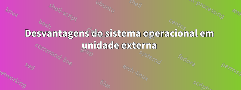 Desvantagens do sistema operacional em unidade externa