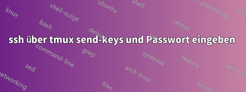 ssh über tmux send-keys und Passwort eingeben