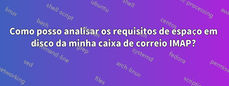 Como posso analisar os requisitos de espaço em disco da minha caixa de correio IMAP?