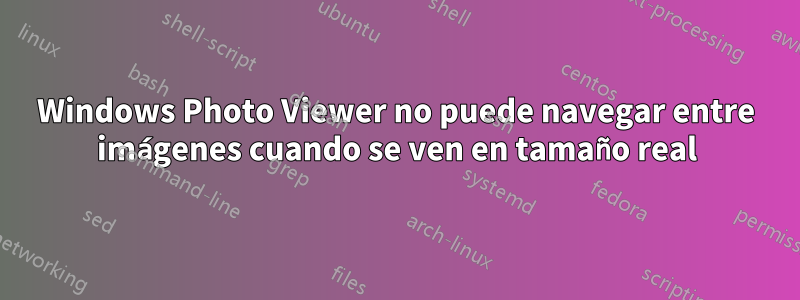 Windows Photo Viewer no puede navegar entre imágenes cuando se ven en tamaño real
