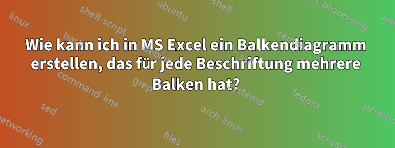 Wie kann ich in MS Excel ein Balkendiagramm erstellen, das für jede Beschriftung mehrere Balken hat?