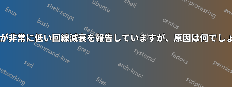 ルータが非常に低い回線減衰を報告していますが、原因は何でしょうか?