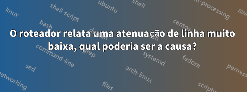 O roteador relata uma atenuação de linha muito baixa, qual poderia ser a causa?