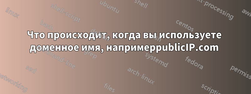 Что происходит, когда вы используете доменное имя, напримерpublicIP.com