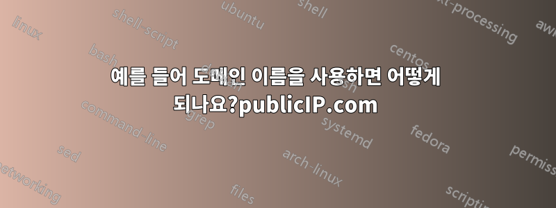 예를 들어 도메인 이름을 사용하면 어떻게 되나요?publicIP.com