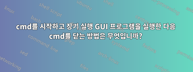 cmd를 시작하고 장기 실행 GUI 프로그램을 실행한 다음 cmd를 닫는 방법은 무엇입니까?