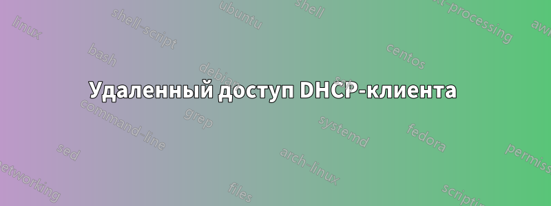 Удаленный доступ DHCP-клиента