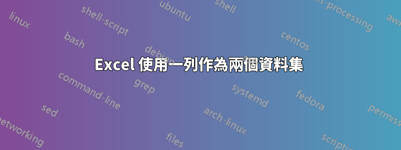 Excel 使用一列作為兩個資料集