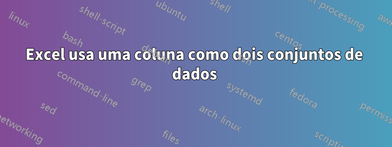 Excel usa uma coluna como dois conjuntos de dados