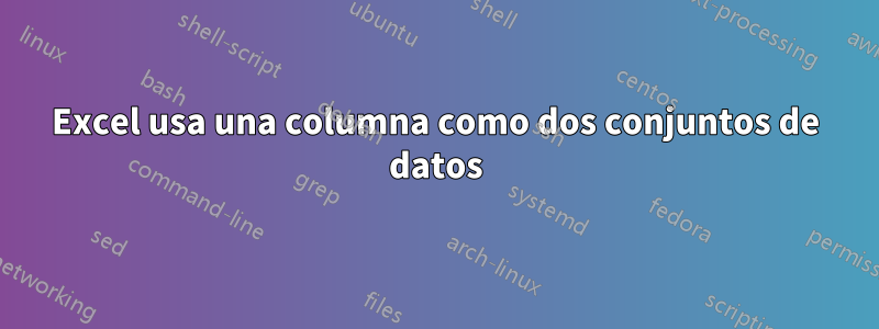 Excel usa una columna como dos conjuntos de datos