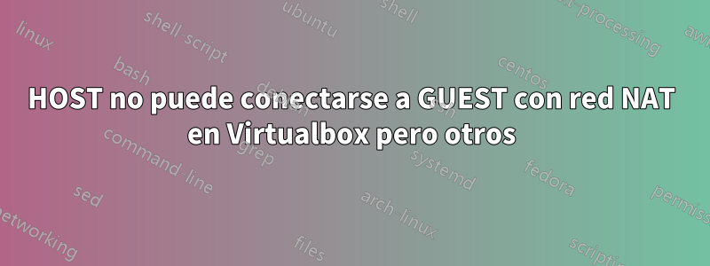 HOST no puede conectarse a GUEST con red NAT en Virtualbox pero otros