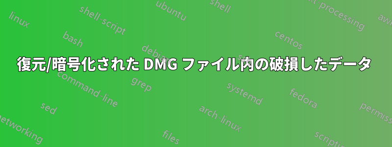 復元/暗号化された DMG ファイル内の破損したデータ