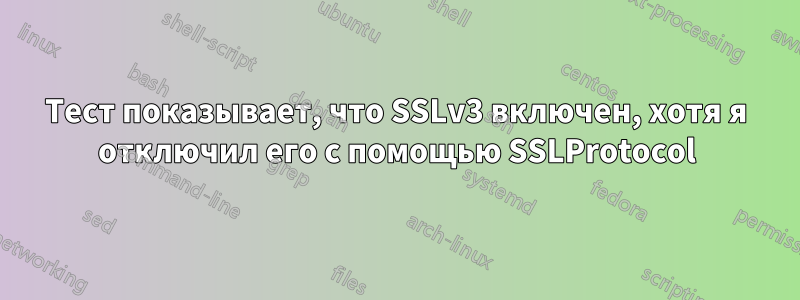 Тест показывает, что SSLv3 включен, хотя я отключил его с помощью SSLProtocol