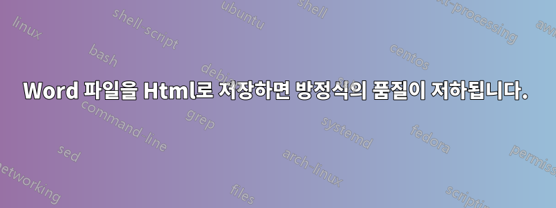 Word 파일을 Html로 저장하면 방정식의 품질이 저하됩니다.