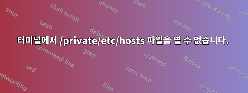 터미널에서 /private/etc/hosts 파일을 열 수 없습니다.