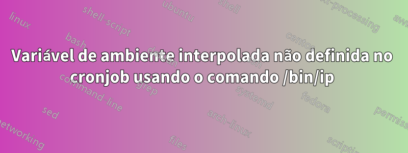 Variável de ambiente interpolada não definida no cronjob usando o comando /bin/ip