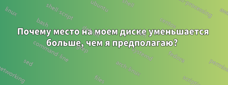 Почему место на моем диске уменьшается больше, чем я предполагаю? 