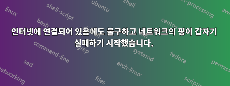 인터넷에 연결되어 있음에도 불구하고 네트워크의 핑이 갑자기 실패하기 시작했습니다.