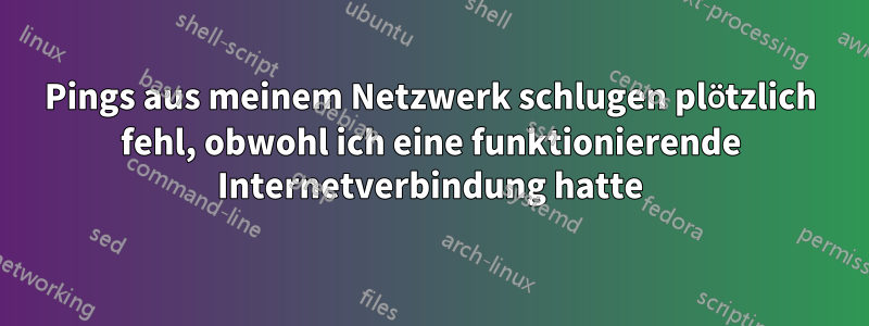 Pings aus meinem Netzwerk schlugen plötzlich fehl, obwohl ich eine funktionierende Internetverbindung hatte